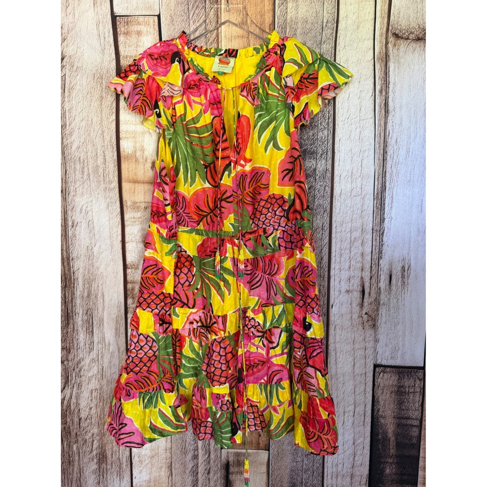 FARM Rio Fruit Dream Mini Dress Tropical Pineapples Resort Colorful Vacation XL